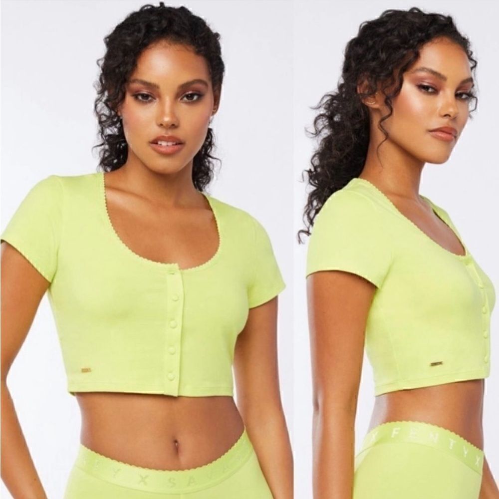 COPY - Savage Fenty bright yellow cropped top. Sz L